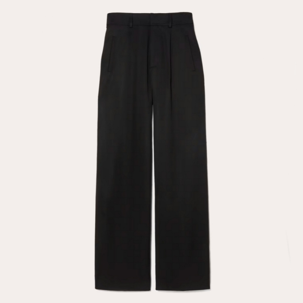 Everlane Wide-Leg Tailored Pants in Black
